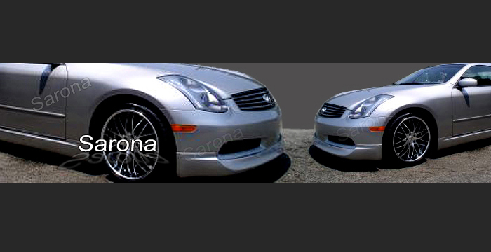 Custom G35 Coupe Front Bumper  Front Add-on Lip (2005 - 2006) - $259.00 (Manufacturer Sarona, Part #IF-001-FA)
